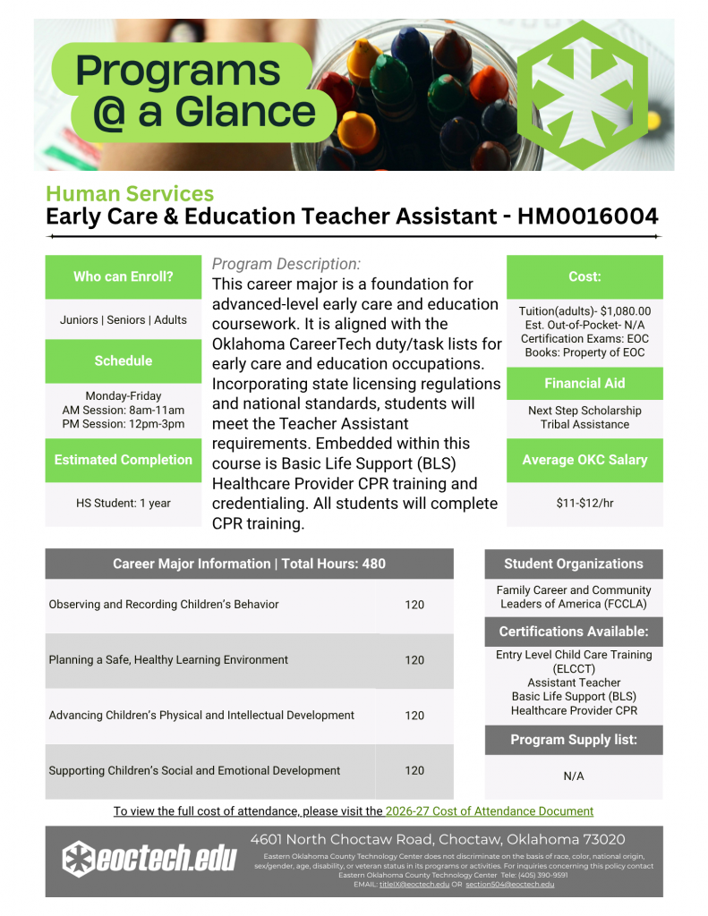Early Care & Education Teacher Assistant